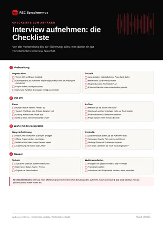 Vorschau: Interview aufnehmen: die Checkliste