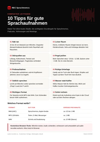 Vorschau: 10 Tipps für gute Sprachaufnahmen